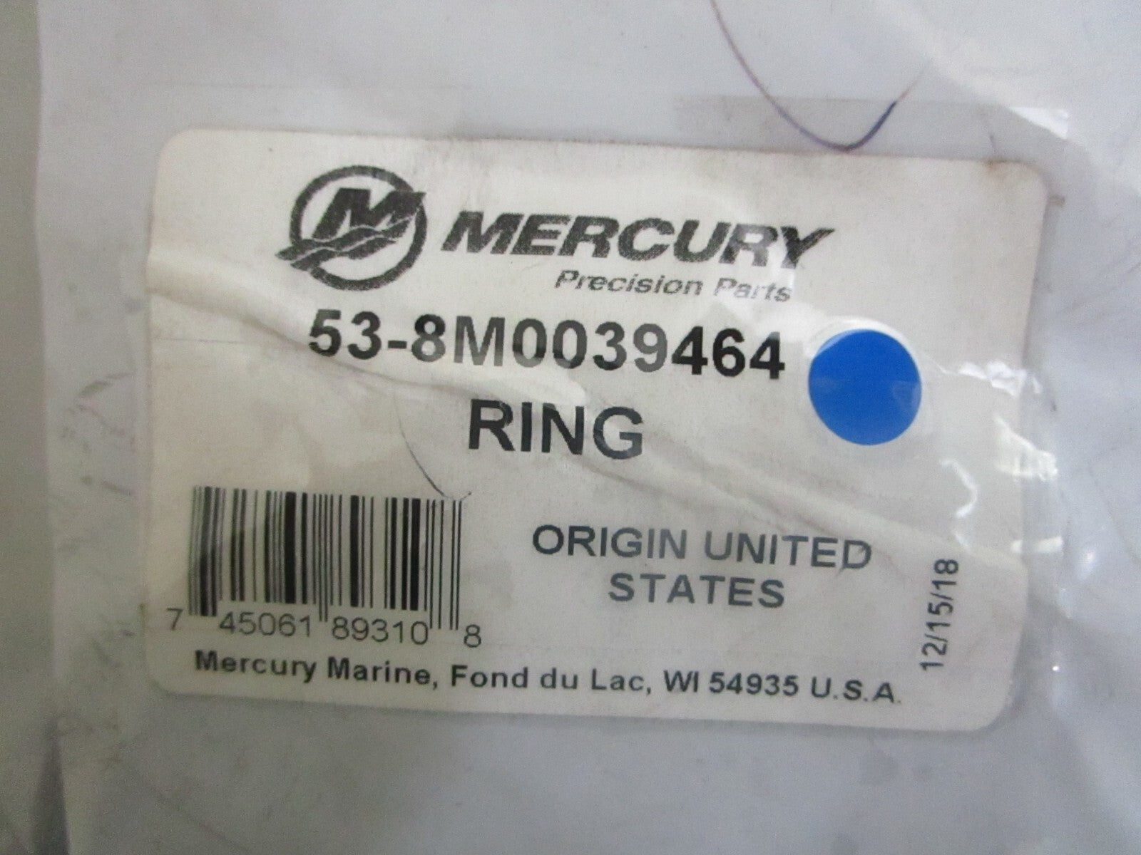*NEW OEM* 0810 Mercury Quicksilver Ring 53-8M0039464