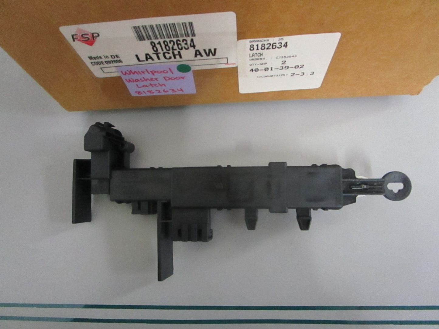 NEW OEM 8182634 Whirlpool FSP Washer Door Latch 0820