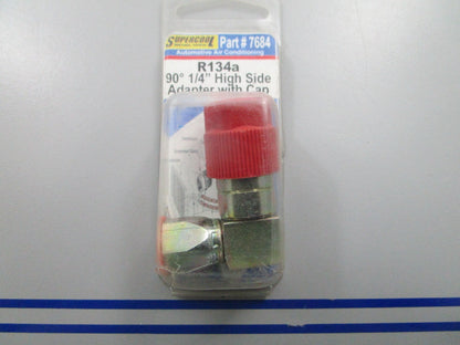 *NEW* 0810 Supercool 90 Degree 1/4" High Side Adapter w/ Cap 7684