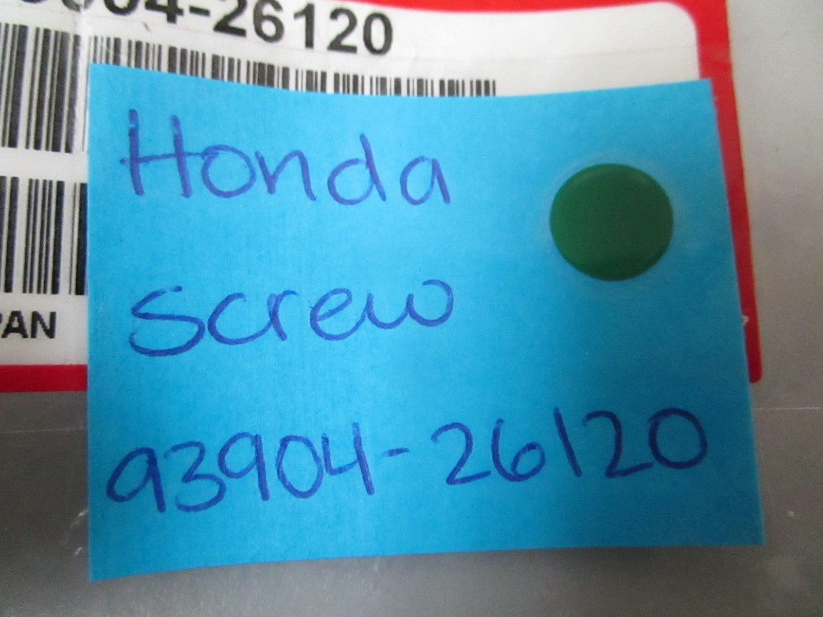 NEW OEM (LOT OF 2) 93904-26120 Honda Screw 0810