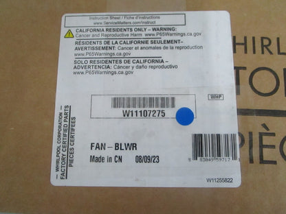 *NEW OEM* 0820 Whirlpool Blower Fan W11107275