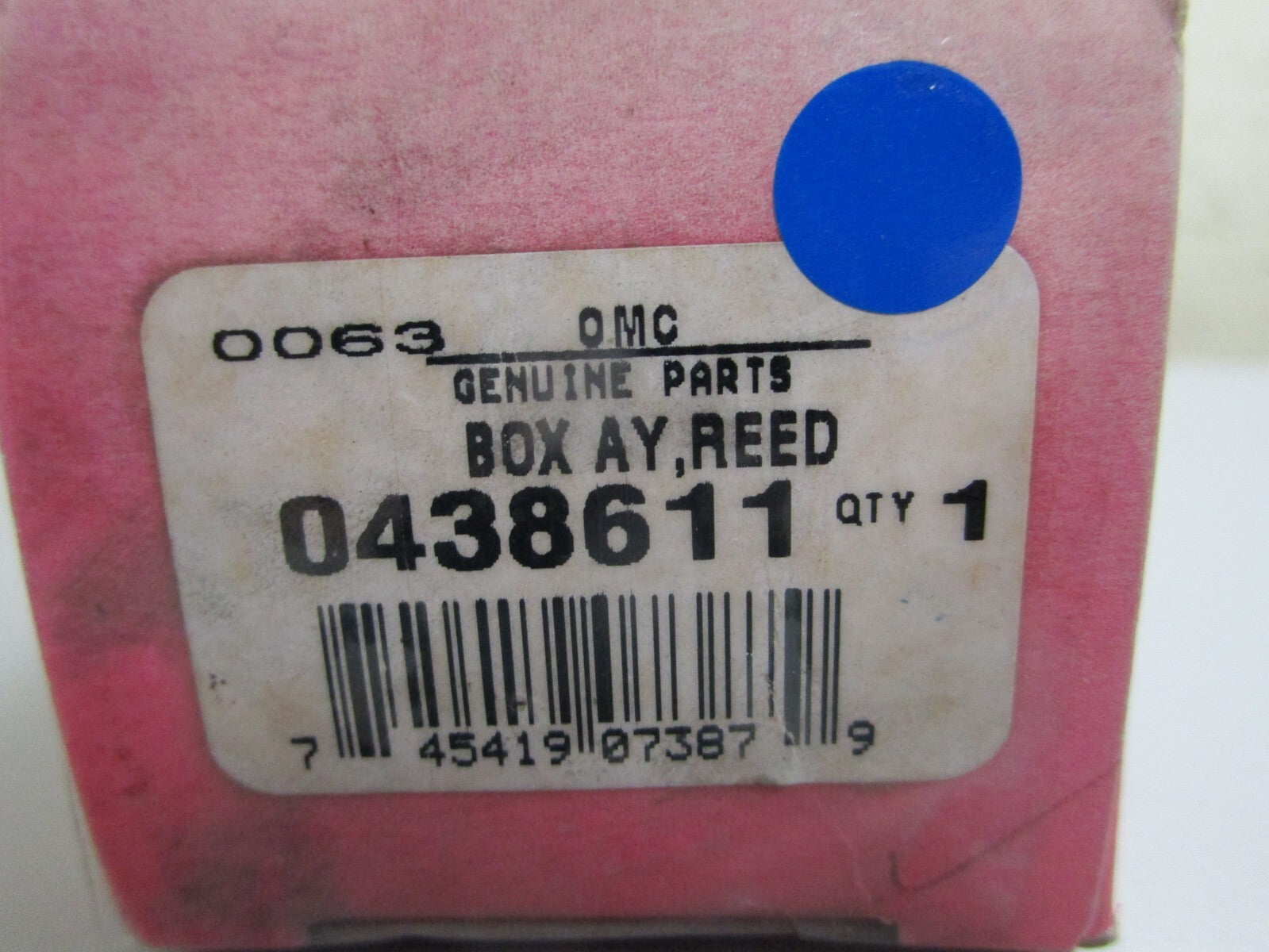 *NEW OEM* 0820 OMC Johnson Evinrude Reed Box Ay 438611 0438611