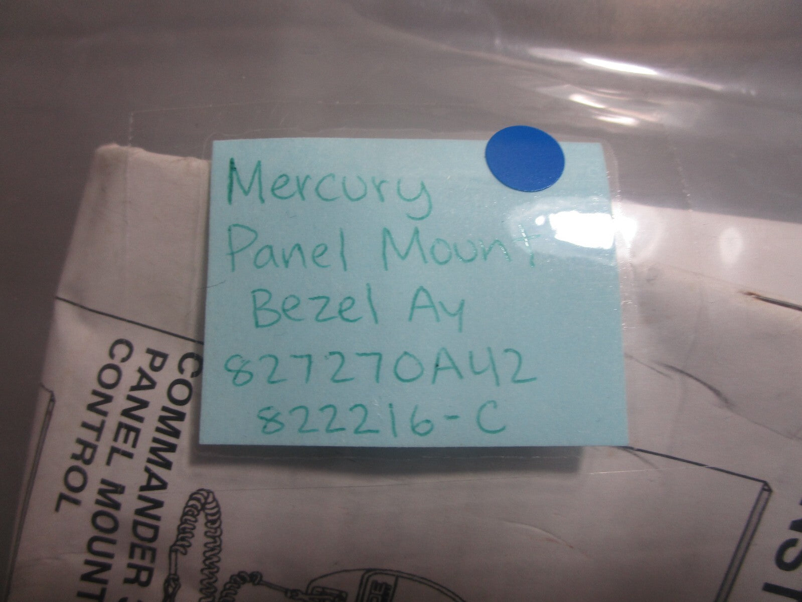 *NEW OEM* 0810 Mercury Quicksilver Panel Mount Bezel Ay 827280A42 822216-C