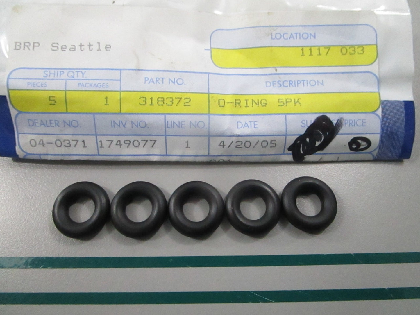 NEW OEM (LOT OF 5) 318372 0318372 OMC Johnson Evinrude O-Ring 0810