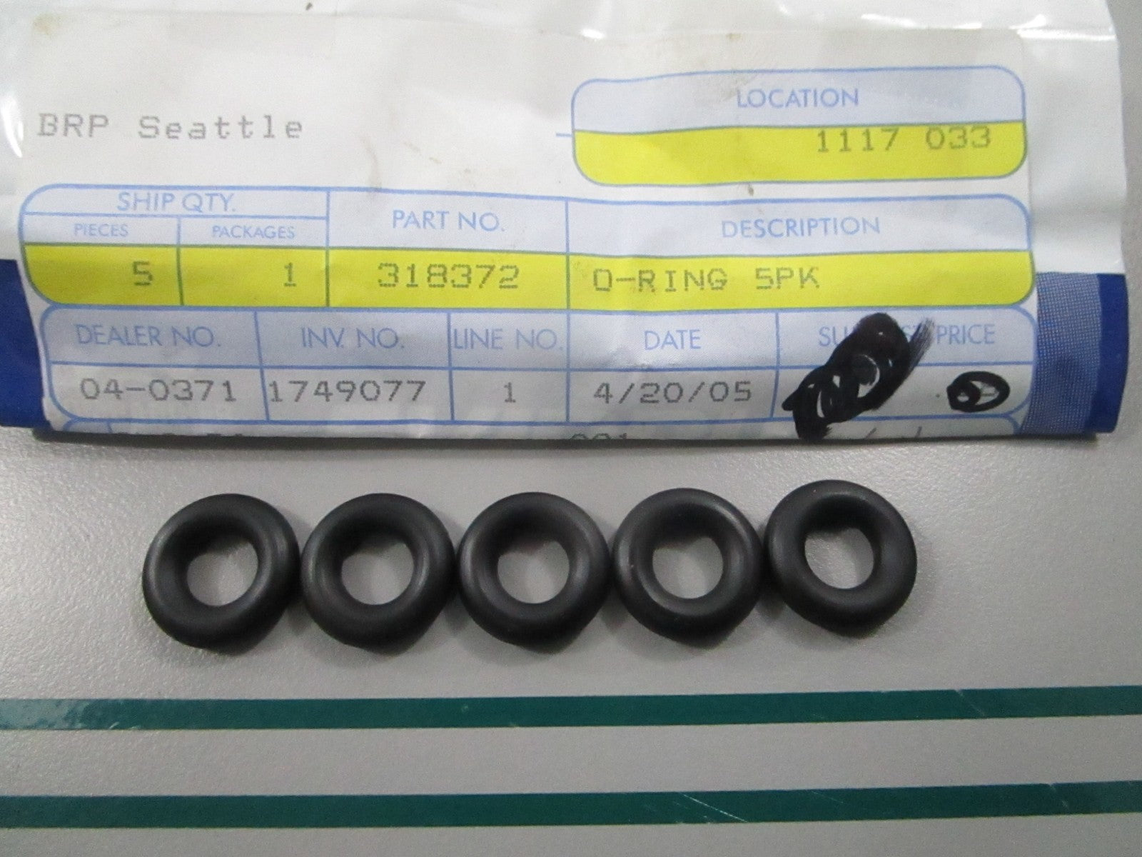 NEW OEM (LOT OF 5) 318372 0318372 OMC Johnson Evinrude O-Ring 0810