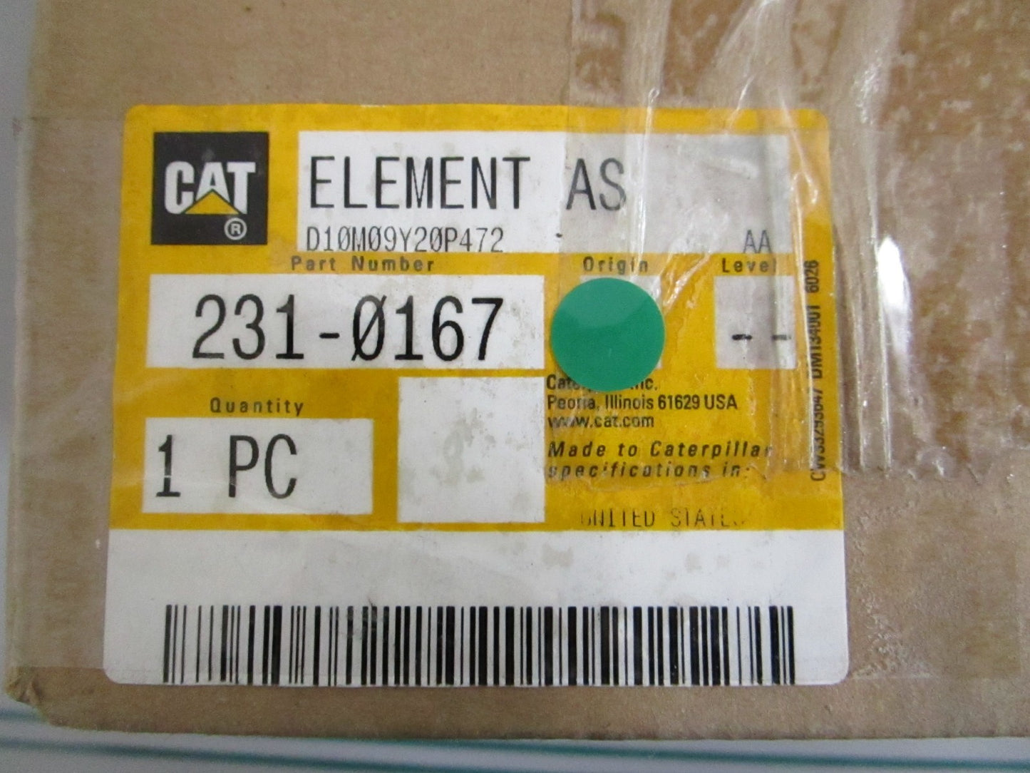 Caterpillar CAT 231-0167 Std Efficiency Engine Air Filter Kit NEW OEM 0820