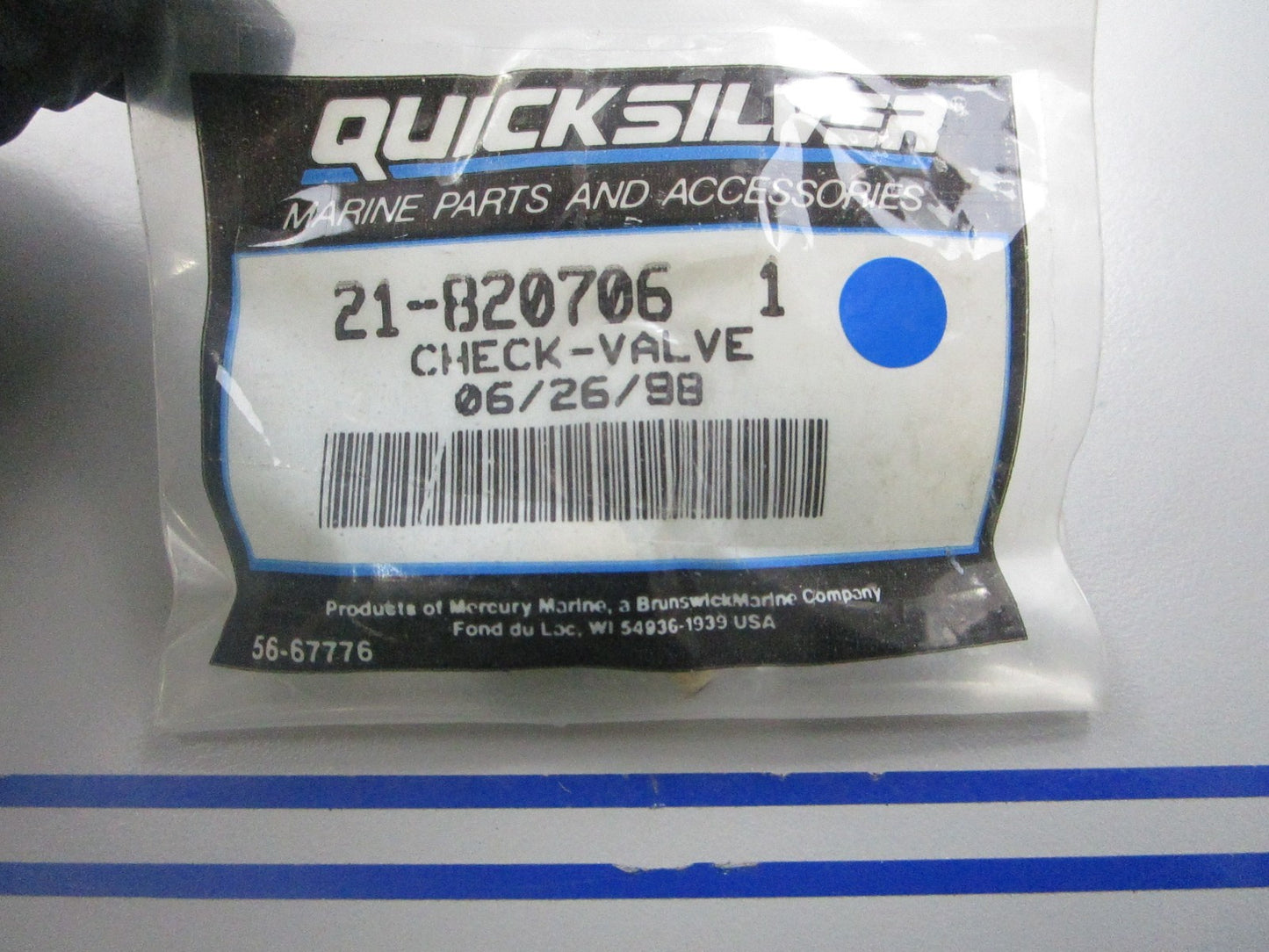 *NEW OEM* 0810 Mercury Quicksilver Check Valve 21-820706 1
