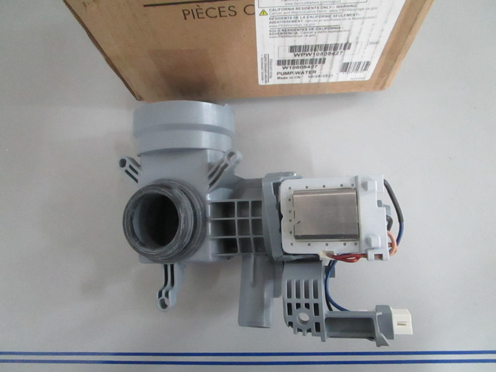 *NEW OEM* 0820 Whirlpool Water Pump W10605427 WPW10605427