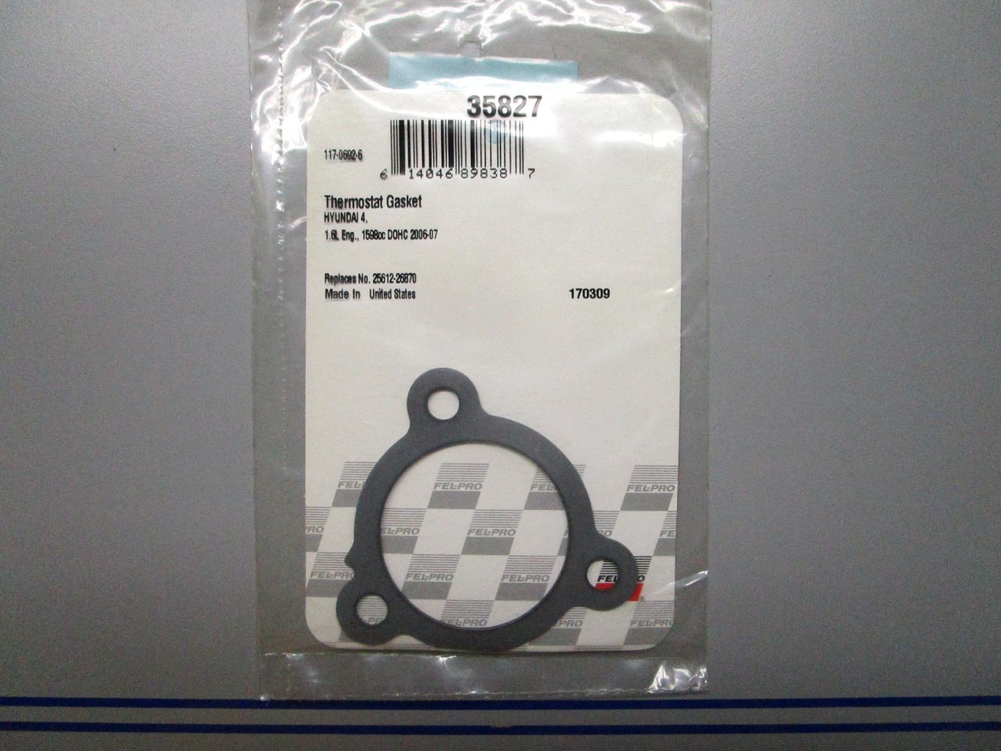 *NEW* 0810 Fel-Pro Thermostat Gasket 35827 Replaces: 25612-26870