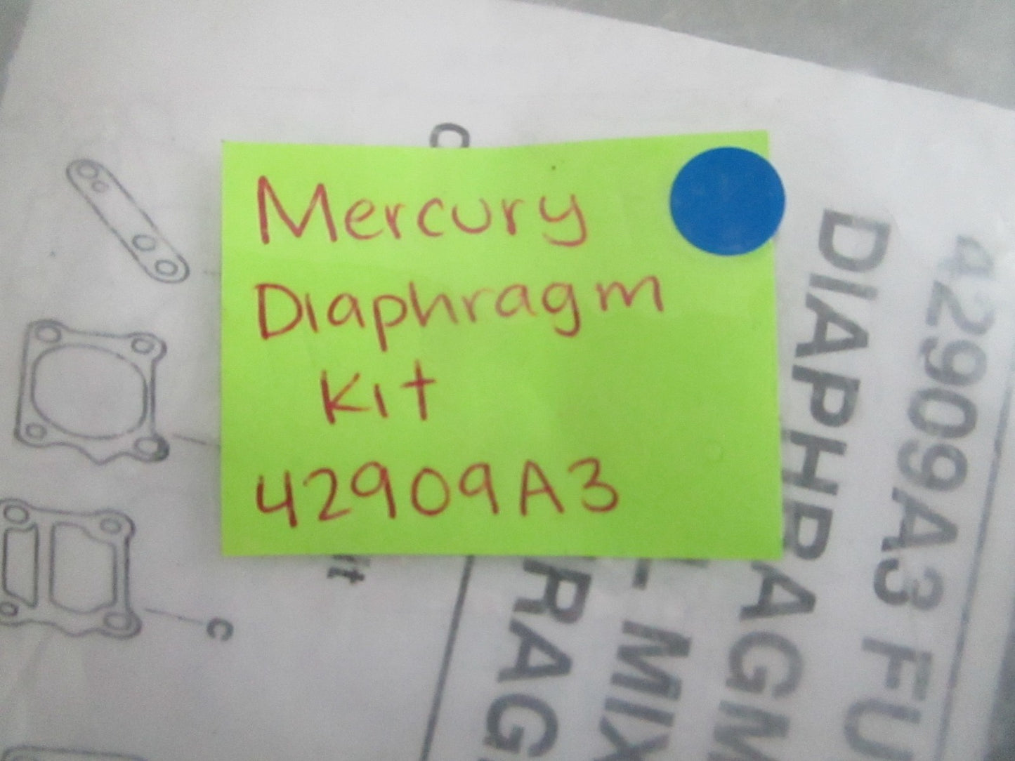 *NEW OEM* 0820 Mercury Quicksilver Diaphragm Kit 42909A3