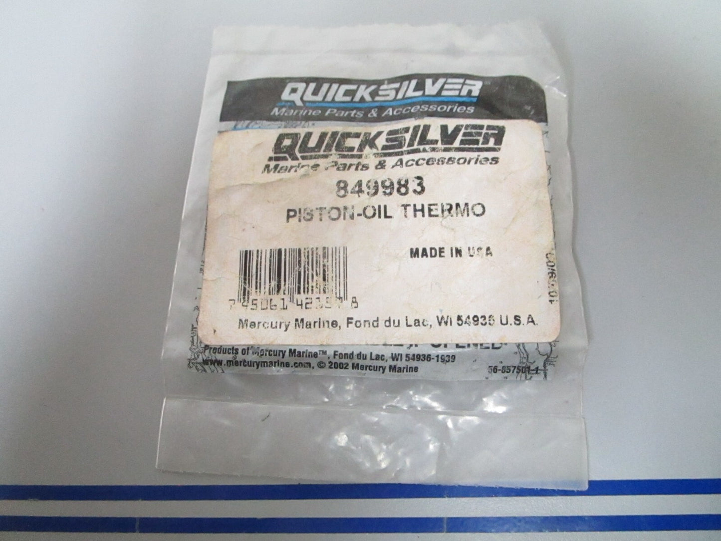 *NEW OEM* 0810 Mercury Quicksilver Oil Thermostat Piston 849983