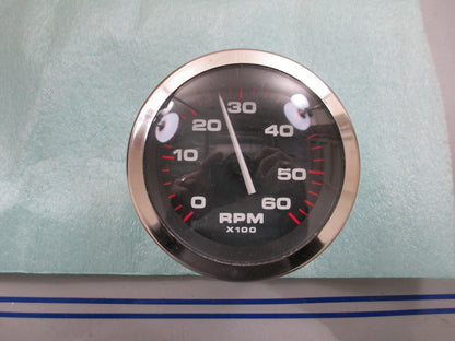 *NEW* 0820 Faria 60RPM  6000 Black Face Chrome Bezel Tach Gauge 59592