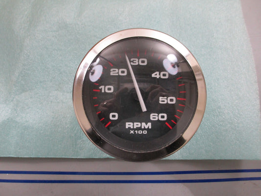 *NEW* 0820 Faria 60RPM  6000 Black Face Chrome Bezel Tach Gauge 59592
