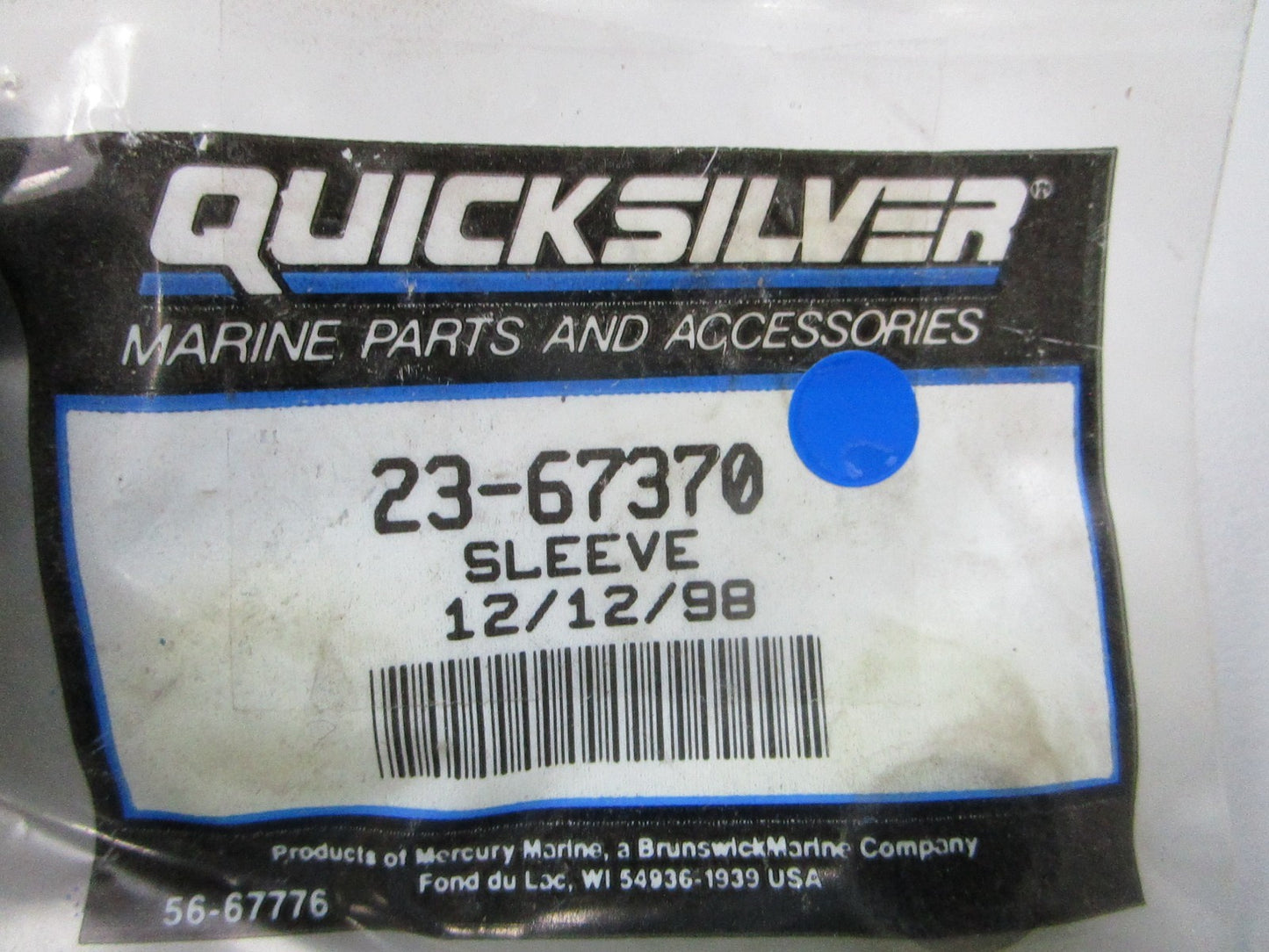 NEW OEM 23-67370 Mercury Quicksilver Sleeve 0810