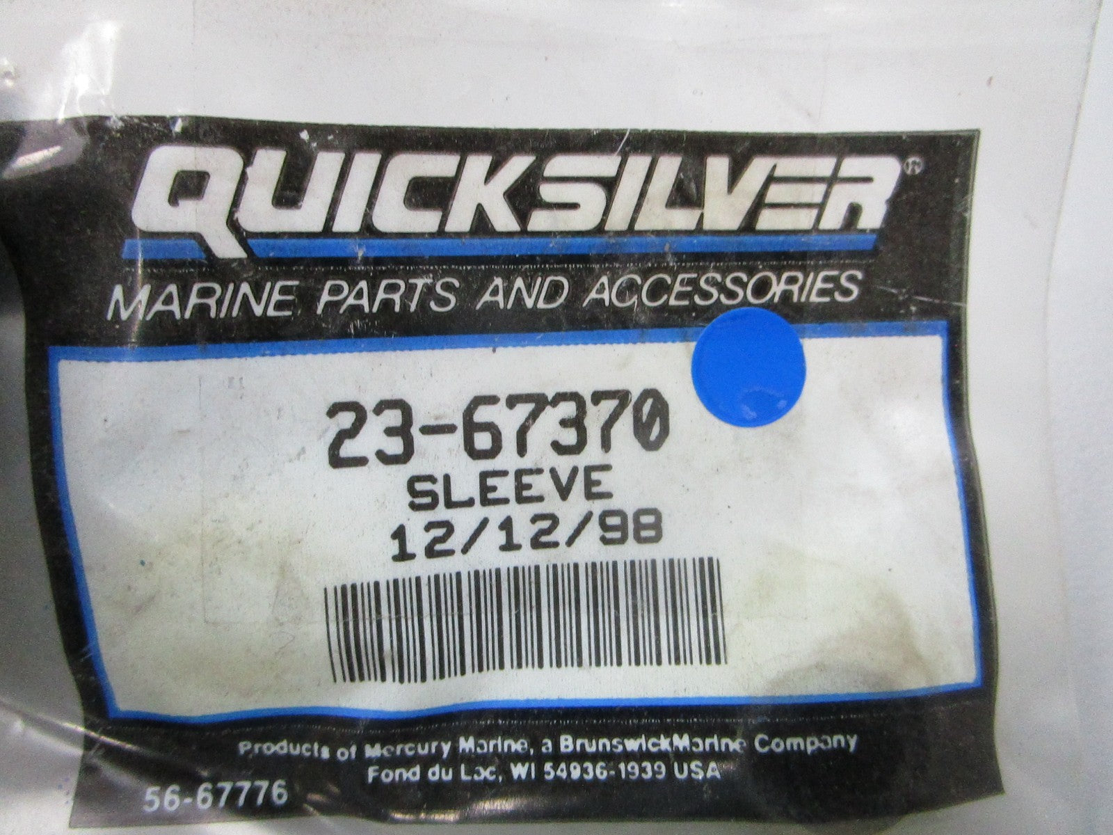 NEW OEM 23-67370 Mercury Quicksilver Sleeve 0810