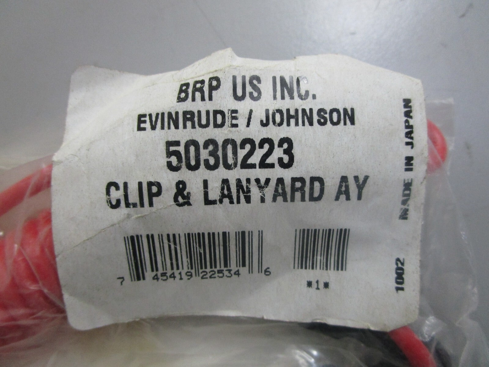 *NEW OEM* 0810 OMC Johnson Evinrude Clip & Lanyard Assembly 5030223