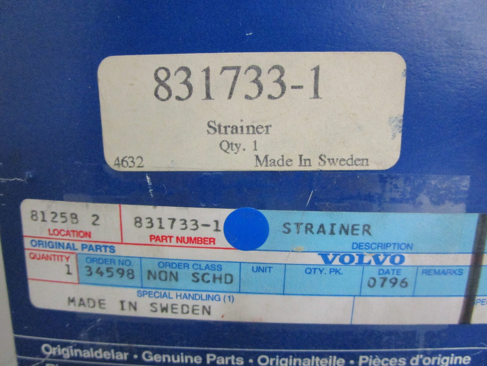 *NEW OEM* 0820 Volvo Penta Strainer 831733