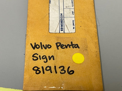 *NEW OEM* 0810 Volvo Penta Sign 819136