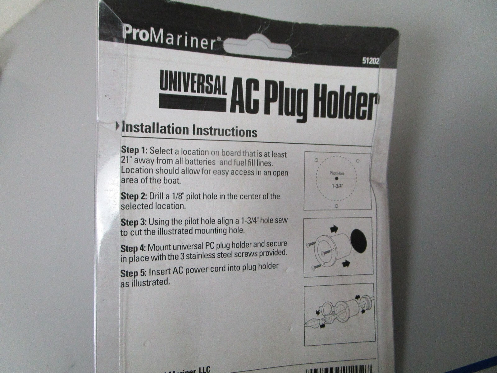 *NEW* 0810 ProMariner Universal AC Plug Holder 51202