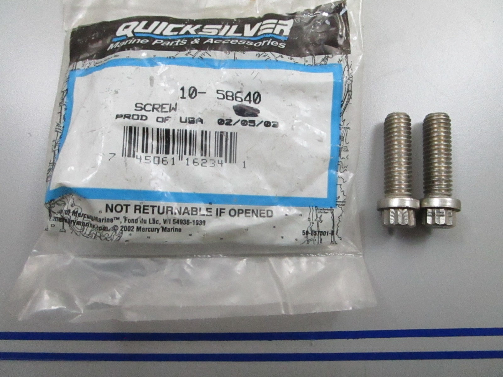 *NEW OEM* (LOT OF 2) 0810 Mercury Quicksilver Screw 10-58640