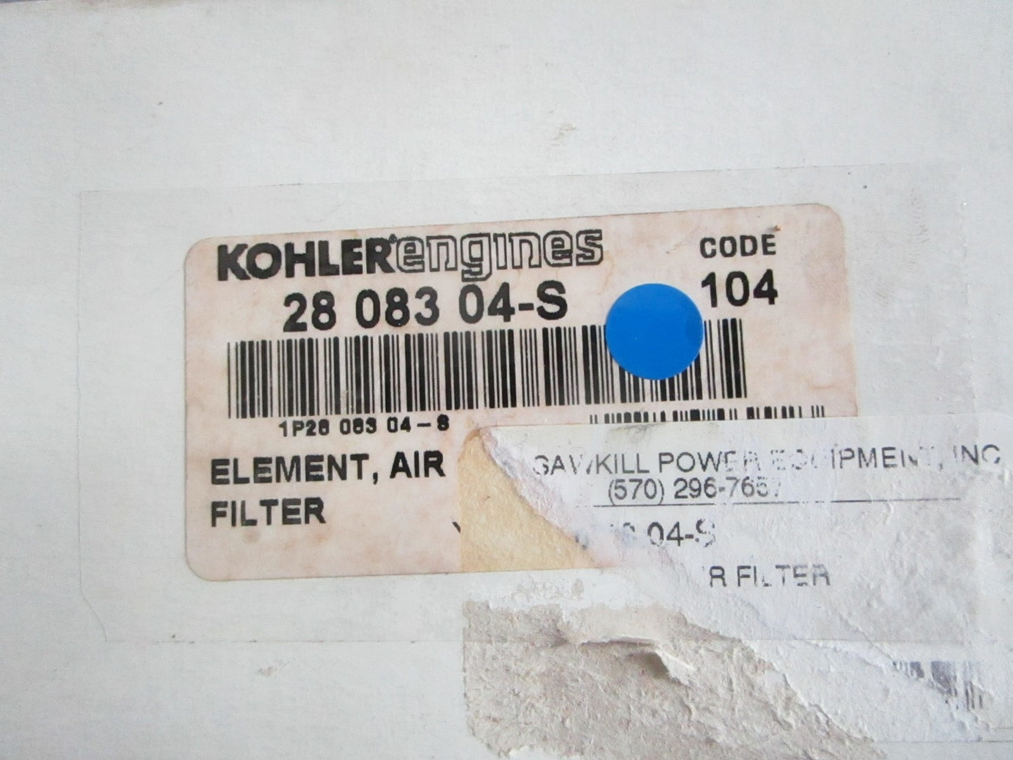 NEW OEM 28 083 04-S Kohler Air Filter Element 0820