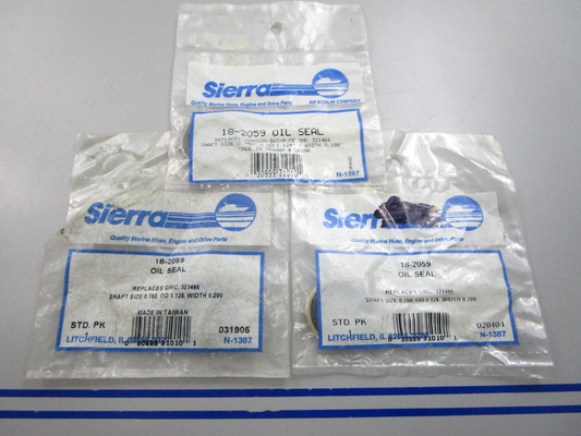 NEW (LOT OF 3) 18-2059 Replaces: OMC 321466 0321466 Sierra Oil Seal 0810