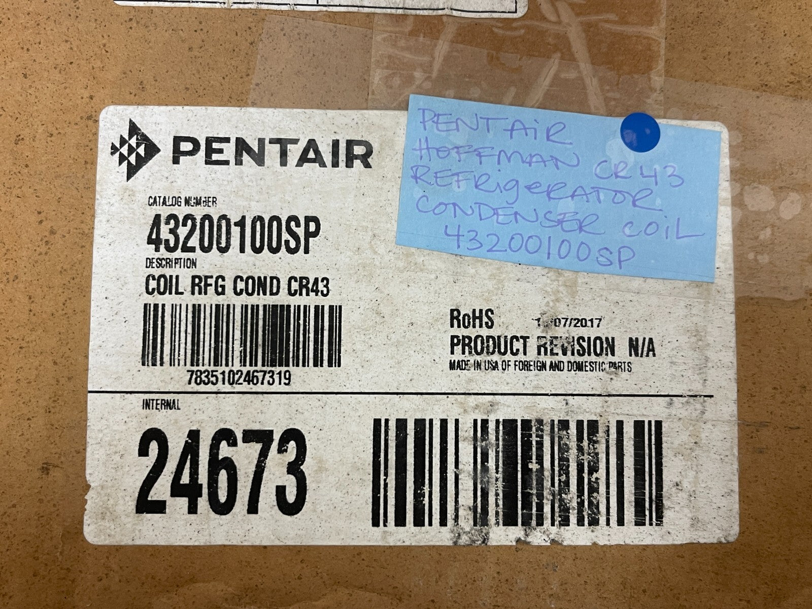 *NEW OEM* 0720 Hoffman CR43 Refrigerator Condenser Coil 43200100SP