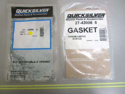 *NEW OEM* (LOT OF 2) 0750 Mercury Quicksilver GASKET 27-43006
