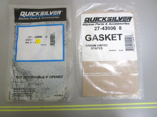 *NEW OEM* (LOT OF 2) 0750 Mercury Quicksilver GASKET 27-43006