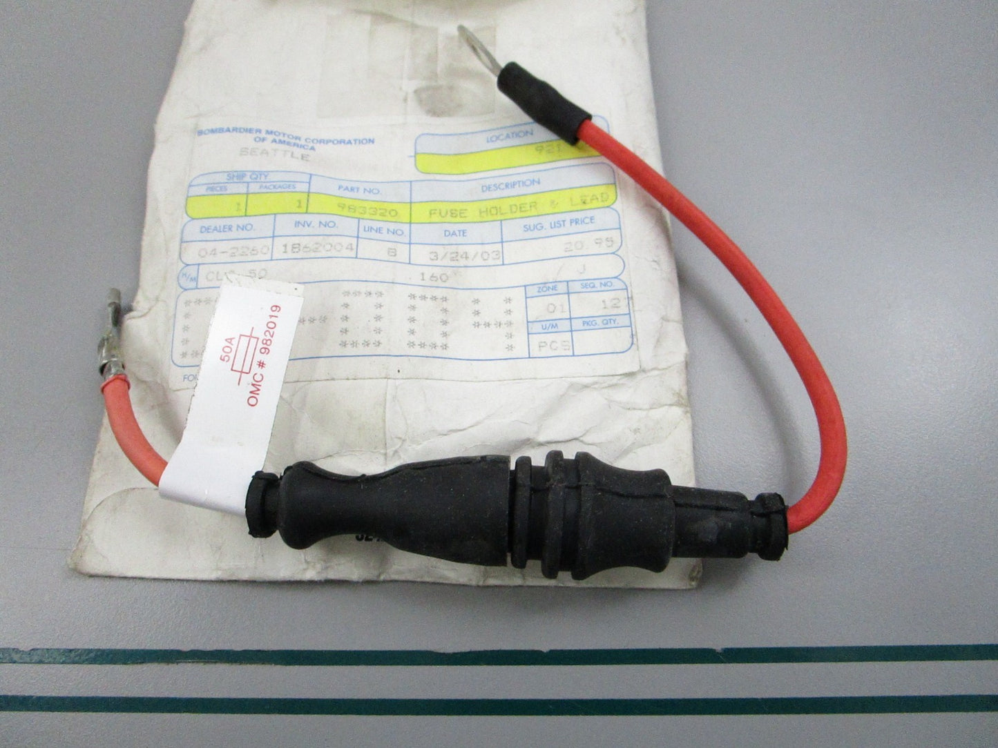 NEW OEM 983320 0983320 OMC Johnson Evinrude Fuse Holder & Lead 0810