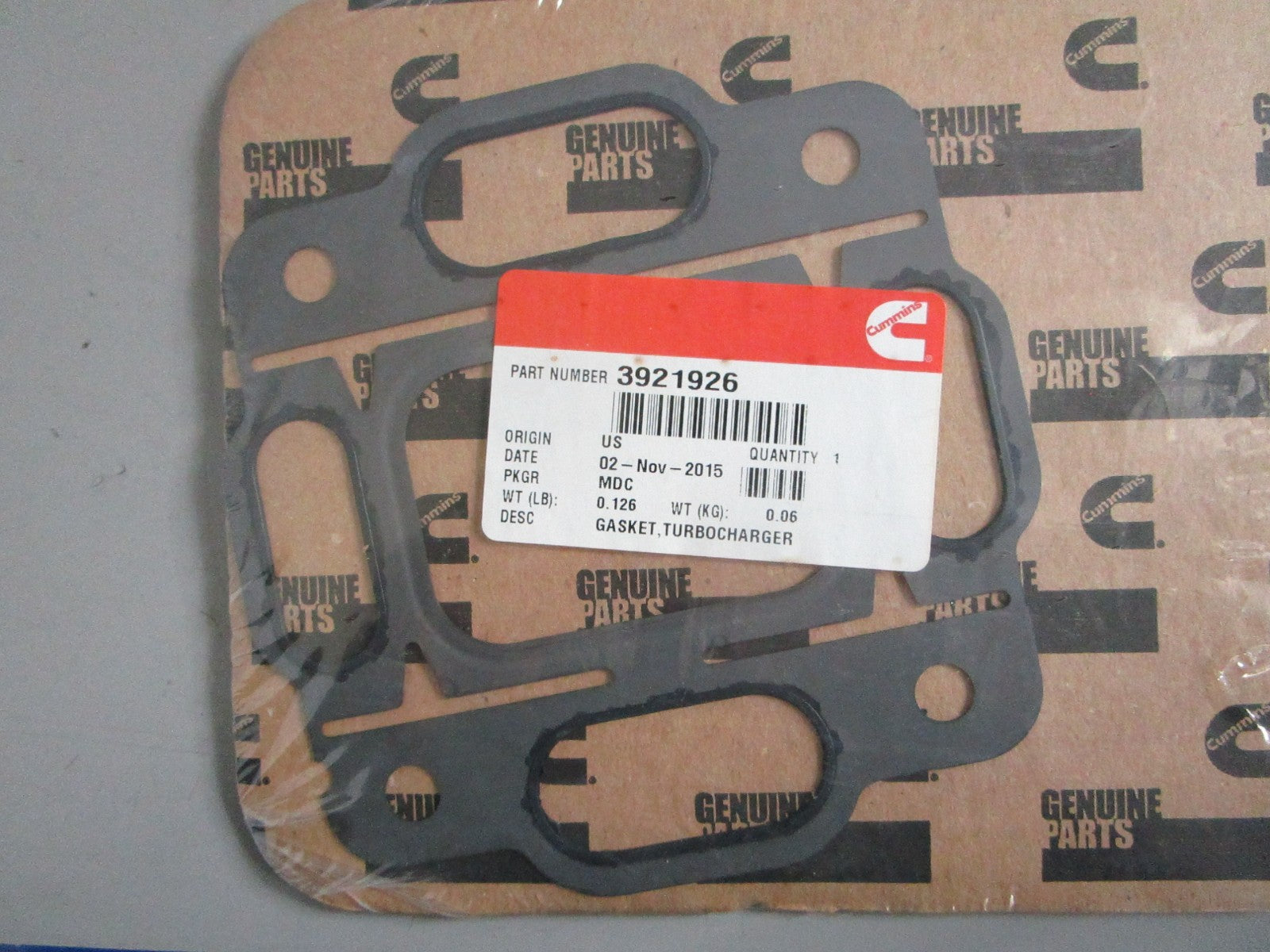 NEW OEM 3921926 Cummins Turbocharger Gasket 0820