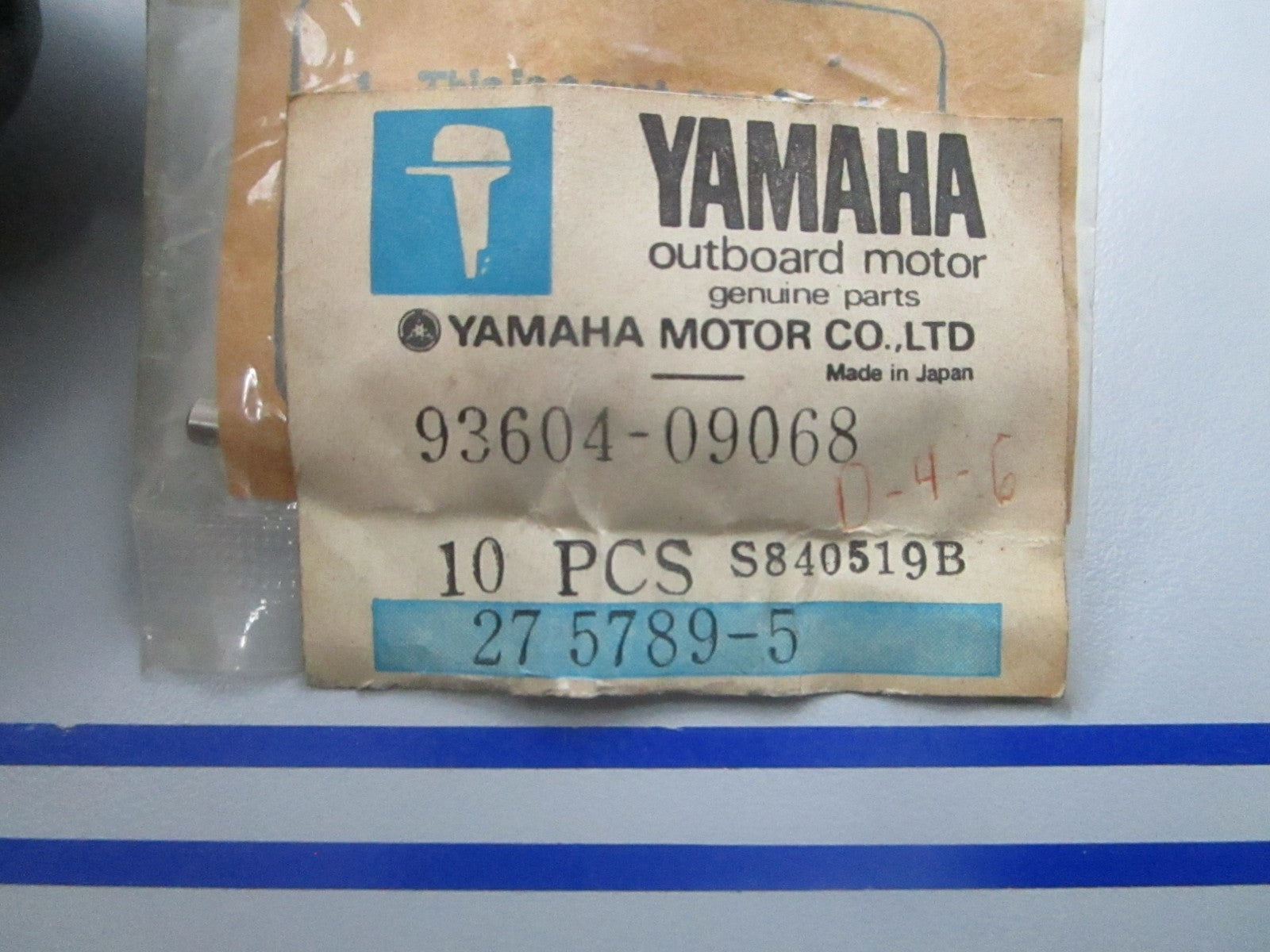 *NEW OEM* (LOT OF 10) 0810 Yamaha Dowl Pin 93604-09068-00