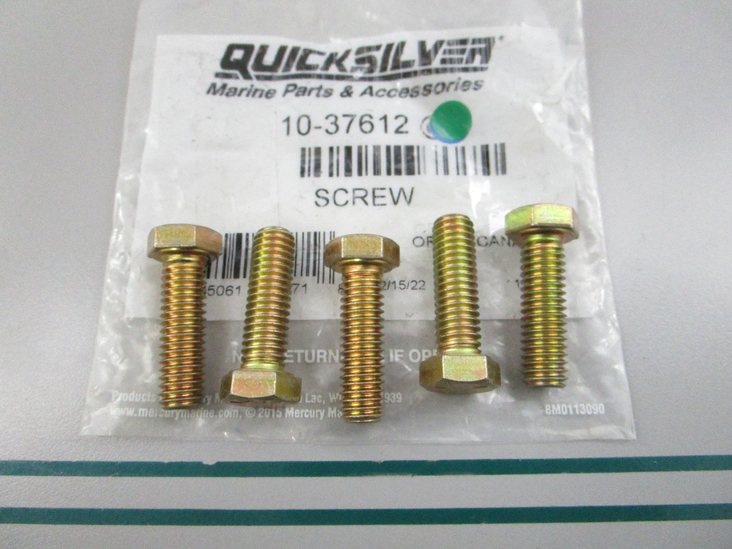 NEW OEM (LOT OF 5) 10-37612 Mercury Quicksilver Screw 0810