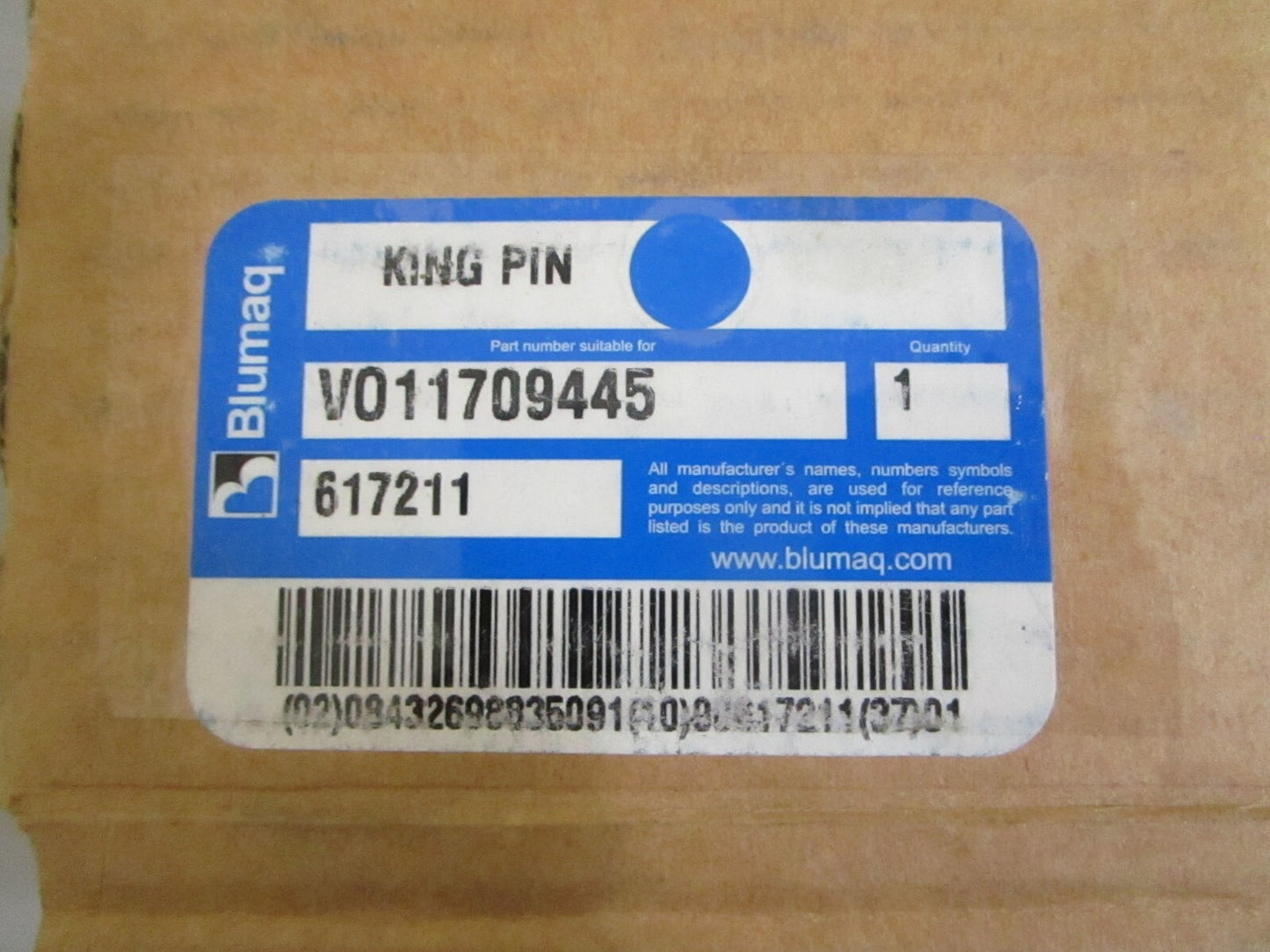 *NEW* 0820 Blumaq King Pin VO11709445 617211 For Volvo