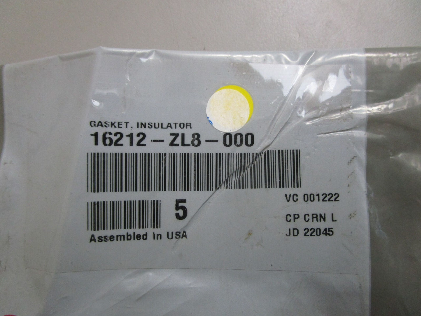 *NEW OEM* (LOT OF 5) 0770 Honda Gasket: Insulator 16212-ZL8-000