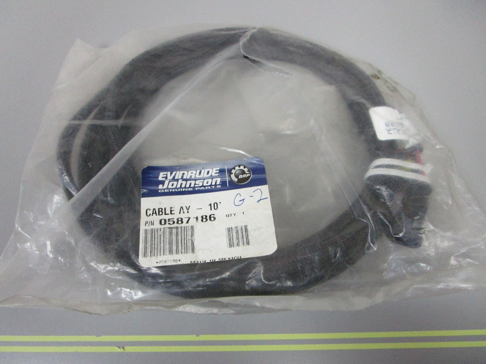 *NEW OEM* 0810 OMC Johnson Evinrude 10' 10GA Cable Assembly 587186 0587186