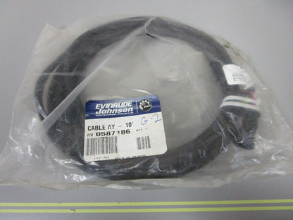 *NEW OEM* 0810 OMC Johnson Evinrude 10' 10GA Cable Assembly 587186 0587186