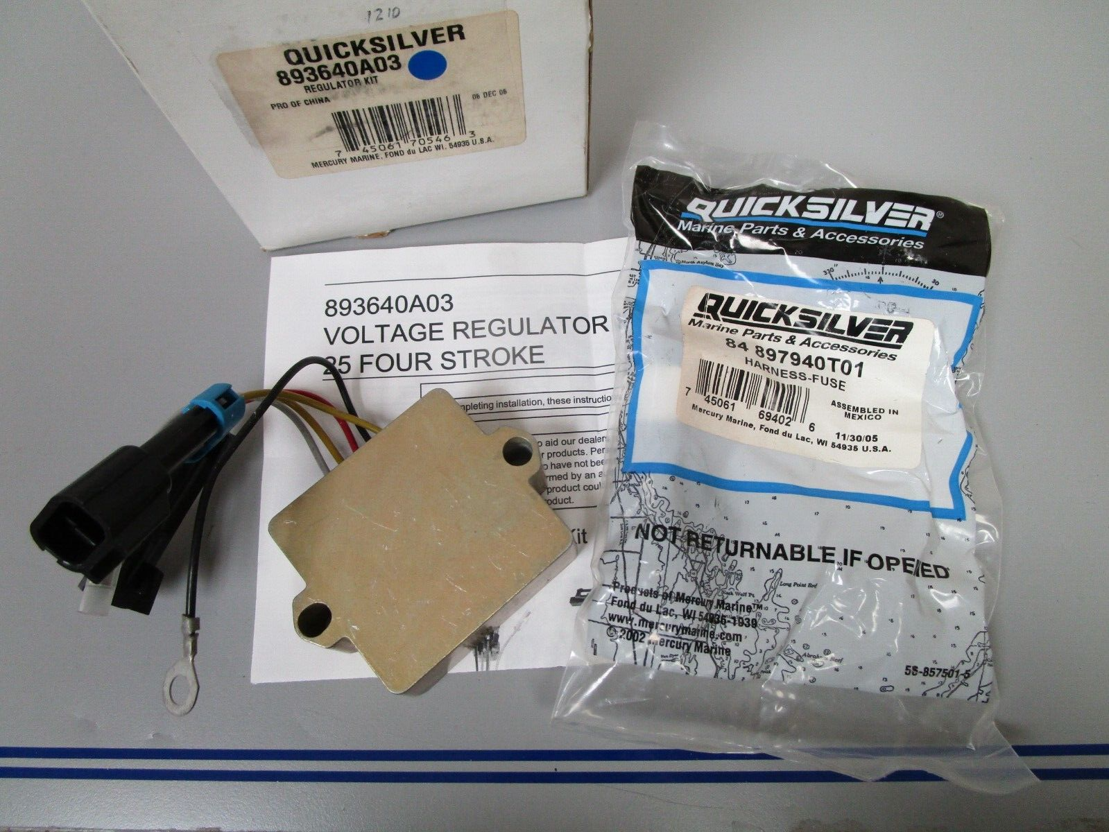*NEW OEM* 0720 Mercury Quicksilver Regulator Kit 893640A03