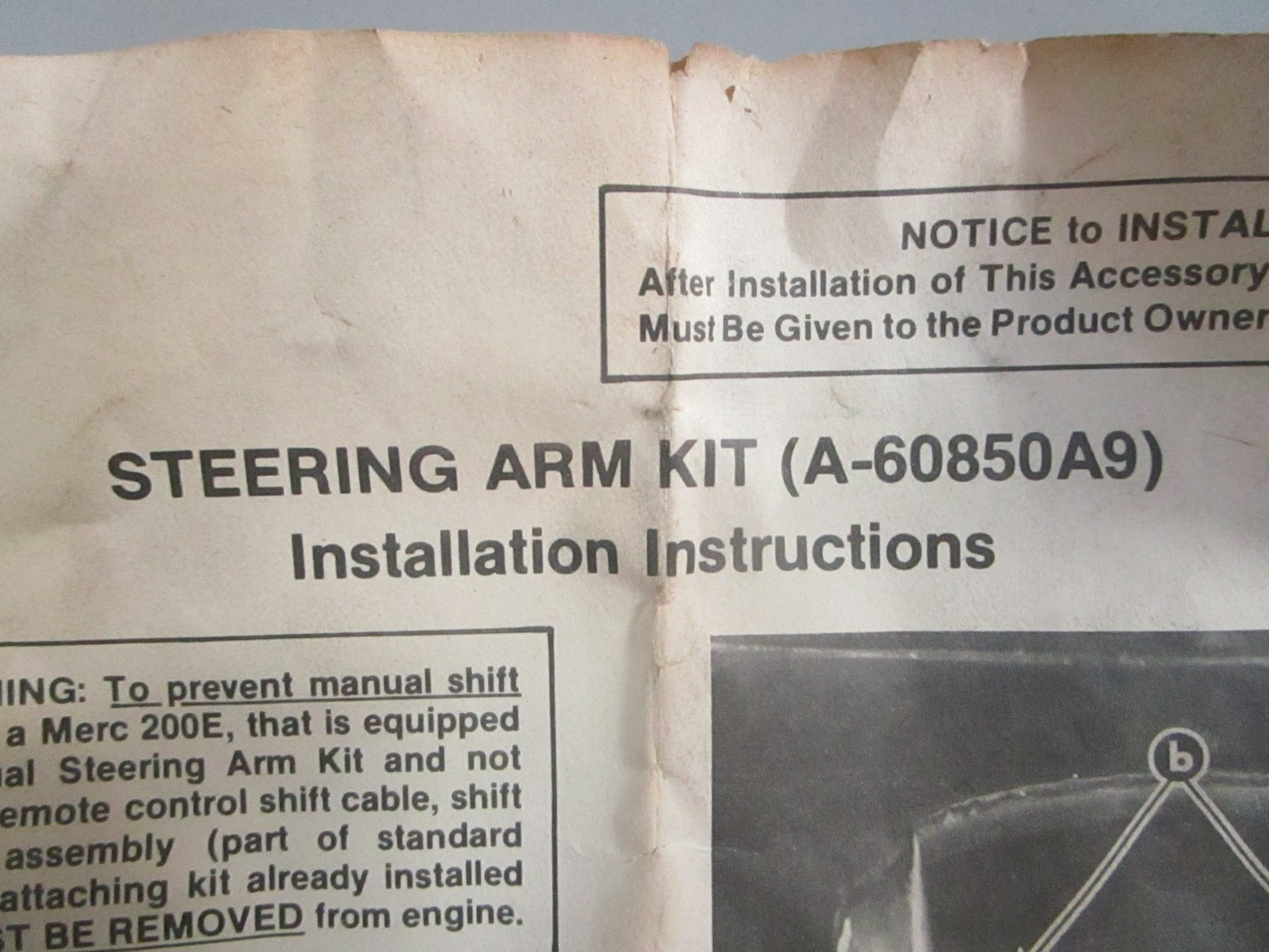 NEW OEM 60850A9 Mercury Quicksilver Steering Arm Kit 0820