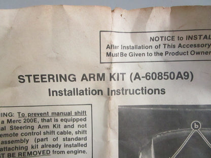 NEW OEM 60850A9 Mercury Quicksilver Steering Arm Kit 0820