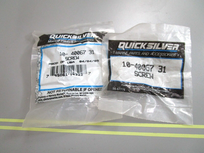 *NEW OEM* (LOT OF 4) 0750 Mercury Quicksilver SCREW 10-40067 31