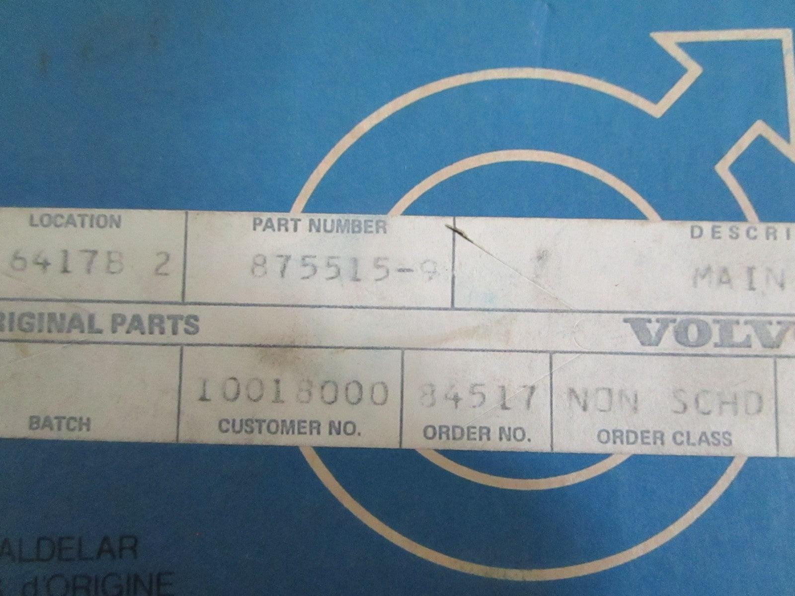 NEW OEM 875515 Volvo Penta Main Bearing Kit 0820
