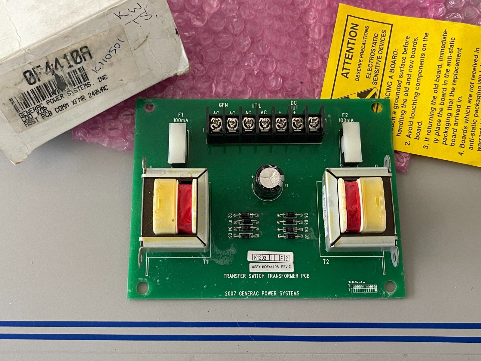 *NEW OEM* 0720 Generac 240VAC XFMR PCB COMM Board 0F4410A