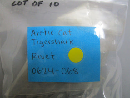 *NEW OEM* (LOT OF 10) 0770 Arctic Cat Tigershark Rivet 0624-068