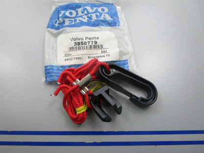 NEW OEM 3858779 Volvo Penta Lanyard & Clip 0810
