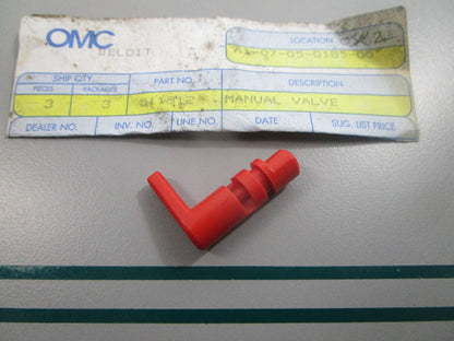 NEW OEM 511812 0511812 OMC Johnson Evinrude Manual Valve 0810