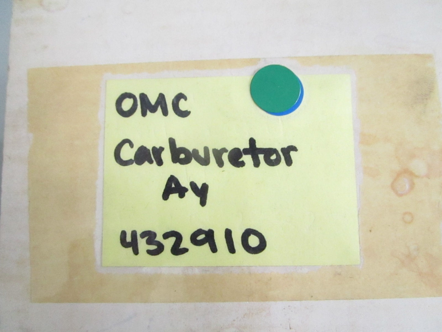 NEW OEM 432910 0432910 OMC Johnson Evinrude Carburetor Assy 0820