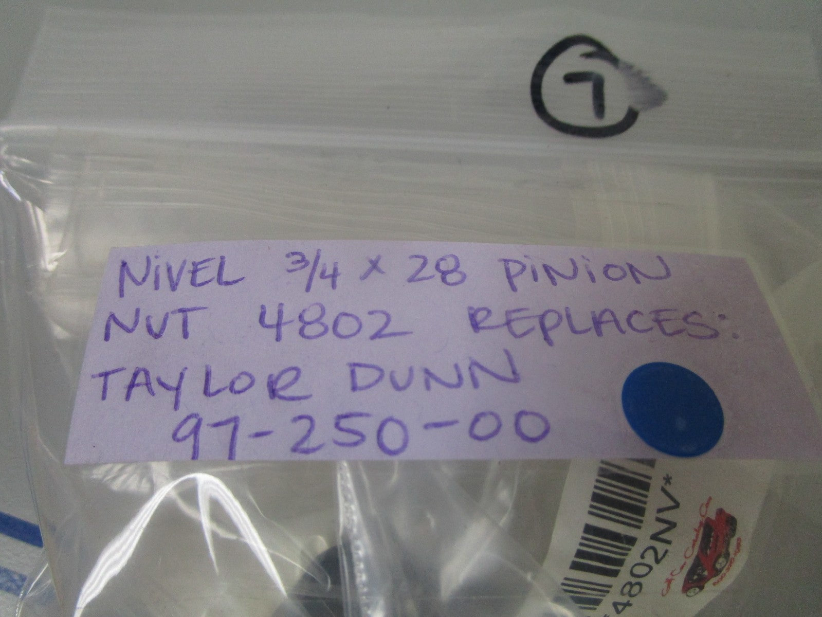 *NEW* 0720 Nivel ¾ x 28 Pinion Nut 4802 Replaces: Taylor Dunn 97-250-00