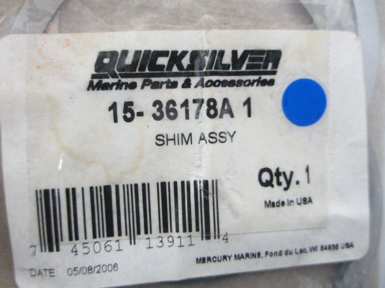 *NEW OEM* 0810 Mercury Quicksilver Shim Assembly 15-36178A 1