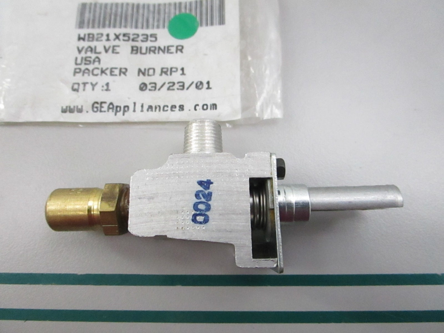NEW OEM WB21X5235 GE Valve Burner 0810